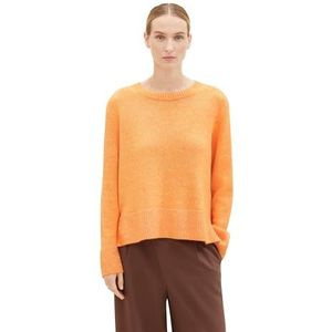 TOM TAILOR 1041096 Sweatshirt voor dames, 35144 - Tangerine Faded Orange Melange
