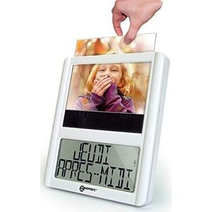 Geemarc Viso 5 Digitale klok, radiogestuurd, met fotolijst, wit