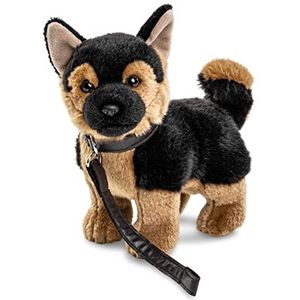 Uni-Toys - Duitse herdershond, staand - met riem - 26 cm (hoogte) - pluche hond, huisdier - pluche, knuffeldier