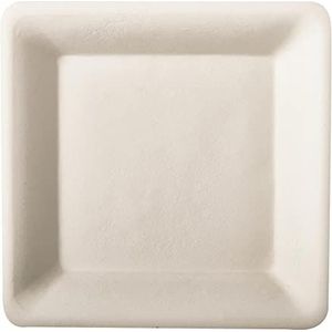 PAPSTAR 82452 50 borden voor suikerriet, vierkant, 15,5 x 15,5 cm, wit