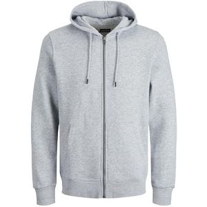 JACK & JONES Jjebradley Sweatshirt met ritssluiting Hood Noos Pls sweatjack voor heren, Lichtgrijze mix