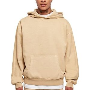 Urban Classics Heavy Terry Garment Dye Sweatshirt met capuchon, heren, beige, maat L, Beige Union