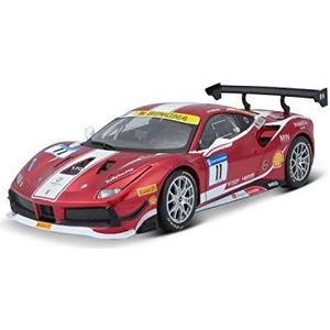 Bburago Ferrari 488 Challenge (Formula Racing '17): automodel in schaal 1:24, Ferrari Racing-serie, deuren om te openen, 19 cm, rood #11 (18-26308)