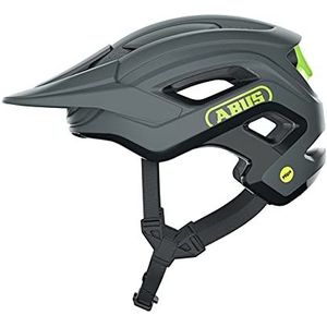 ABUS Cliffhanger MIPS MTB-helm - fietshelm voor veeleisende wegen - met MIPS schokbescherming en grote ventilatieopeningen - voor dames en heren - grijs/geel, maat L