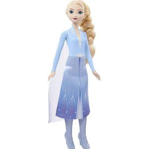 Disney Frozen 2 Elsa pop met iconische outfit, schoenen, rok, stoffen cape en accessoires, speelgoed voor kinderen, vanaf 3 jaar, HLW48