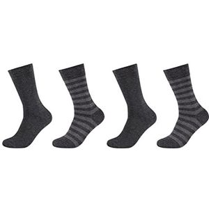 Camano Online Men Ca-Soft Stripes Socks 4-pack sokken, antraciet melange, 39/42 heren, antraciet-melange, 39-42 EU, antraciet/melange