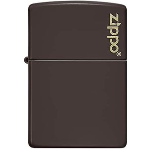 Zippo Logo en vlammen - Aansteker stormaansteker navulbaar bruin mat Laser Engrave Color Afbeelding in hoogwaardige geschenkdoos 49180-09511 One Size