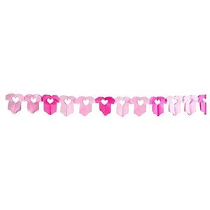 Folat Papieren slinger voor geboorte, rompertje voor meisjes, 6 m, roze