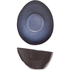 Cosy & Trendy Ovale kom saffierblauw - 10 x 7,5 XH 6 cm - 6 stuks