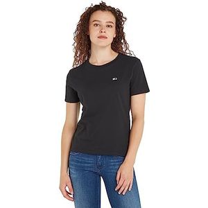 Tommy Hilfiger Tjw Dames T-shirt Regular Jersey C Hals, zwart.