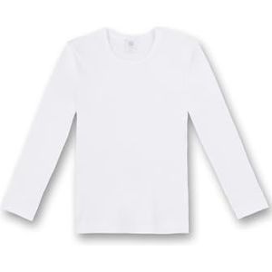 Sanetta T-shirt voor jongens, Camisole Arm Basic, lange mouwen, wit, Wit.