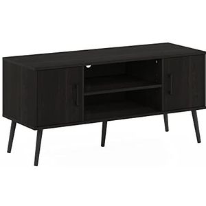 Furinno TV-kast met houten poten, espresso, twee kasten