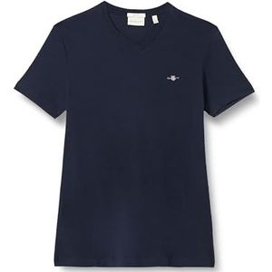GANT Slim Shield V-hals T-shirt met V-hals voor heren, schemering blauw