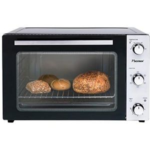 Bestron Grill Bakoven met draaispit, mini-oven met 45 L, 1800W, rvs / zwart