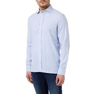 Hackett London Hbone Soft Stretch Button-Down-Shirt, heren, blauw, XL, Blauw