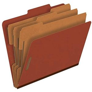 Pendaflex Classification Folders, Standard, 3 intercalaires, Options Attaches, 2/5 Cut Tab, Bleu foncé, Lettre, 10/BX (24096) rouge brique