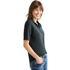 Cecil B322947 Piqué poloshirt voor dames, kaki leisteen, XS