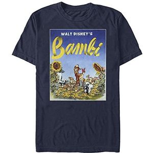 Disney Bambi Bambi Sunflowers Organic T-shirt à manches courtes unisexe, Bleu marine, XXL