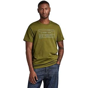 G-STAR RAW Graphic T-shirt voor heren, 2 stuks, Veelkleurig (Avocado/Postbag D22777-336-d950)