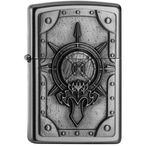 Zippo PL Battle Shield aansteker messing roestvrij stalen look 1 x 3,5 x 5,5 cm