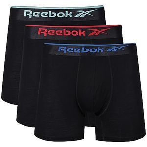 Reebok Reebok boxershorts voor heren, van viscose, bamboe, super zacht en comfortabel, boxershorts voor heren, zwart.