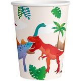 PD-Party 7120005 Tasses de Fête Joyeux | Thème Spécial | Décoration de Table - Dino, Multicolore, 7.5cm Longueur x 7.5cm Largeur x 9cm Hauteur