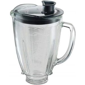 Oster 004936-050-000 Blender glazen karaf rond voor 6 kopjes (1,5 liter) + deksel, rond, zwart