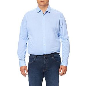 Seidensticker Zakelijk overhemd voor heren, strijkvrij met rechte snit, regular fit, lange mouwen, kentkraag, 100% katoen, Lichtblauw