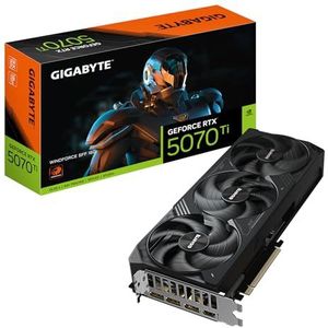 Gigabyte GeForce RTX 5070 Ti WINDFORCE SFF 16G grafische kaart 16GB GDDR7, 256bit, PCI-E 5.0, Core Clock 2452MHz, 3x DP 2.1b, 1x HDMI 2.1b, NVIDIA DLSS 4, GV-N507TWF3-16GD