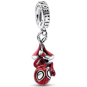 Pandora Marvel x Pandora 792323C01 Spider, één maat, sterling zilver, geen edelsteen, Sterling zilver, Geen edelsteen