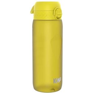 Ion8 Drinkfles, 750 ml, lekvrij, sport, gemakkelijk te openen, veilige vergrendeling, vaatwasmachinebestendig, draaggreep, klapdeksel, BPA-vrij, profielgreep, geel