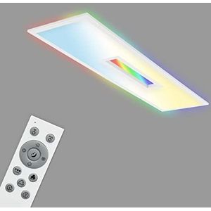 Telefunken - LED paneel plafondlamp dimbare plafondlamp met afstandsbediening binnen RGB en achtergrondverlichting 24W 2500lm timerfunctie 1000x250x63mm (LxBxH) wit