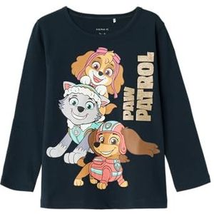 NAME IT Nmfnubina Pawpatrol Ls Top Noos Cplg T-shirt à manches longues pour fille, Dark Sapphire, 104