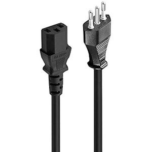 Ewent Stroomkabel Italiaanse stekker 10A naar VDE IEC C13 5,0m kabel H05VV-F 3G zwart