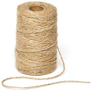 Baker Ross Jute koord met natuurlijke textuur, 2 mm x 1 m, wit