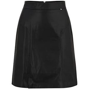 BOSS C Valega Korte rok voor dames, regular fit van kunstleer, zwart, 40, zwart.