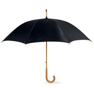 eBuyGB Klassieke paraplu met houten handvat, handmatige opening, unisex, 1269813, zwart., One Size, 1269803
