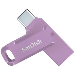 SanDisk 256 GB Ultra Dual Drive GB, USB Type-C stick met omkeerbare USB Type-C en USB Type-A aansluitingen, tot 400 MB/s, voor smartphones, tablets, Mac en pc, lavendel