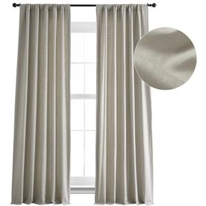 HPD Half Price Drapes LN-XS17 gordijn French linnen (1 paneel), 50 x 96, kaki vers