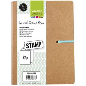 Vaessen Creative Stamp Journal, kunstboek met 64 pagina's, zonder lijnen, voor stempelen, papier, bruin, A4