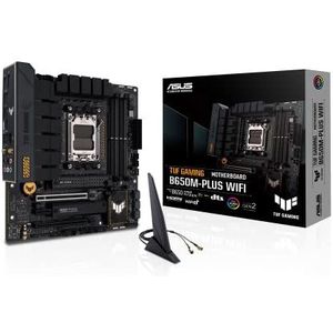 ASUS TUF GAMING B650M-PLUS WiFi moederbord AMD AM5 (Ryzen 7000, micro-ATX, PCIe 5.0, DDR5, 14 Power Stages, USB 3.2 Gen 2 x 2 Type-C, WiFi6, Aura Sync)