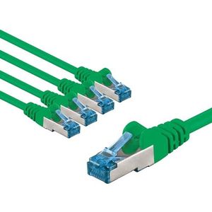 goobay 5 stuks CAT 6A 66057 netwerkkabel S/FTP/CU afgeschermde patchkabel - PiMF LSZH/Cat 6a ethernetkabel - 10 Gbits - groen - 5 x 2m