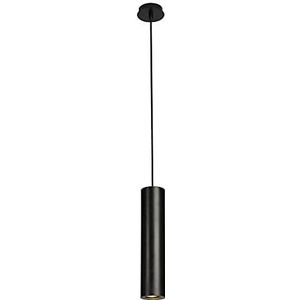 SLV Hanglamp ENOLA | variabele led-plafondlamp, hanglamp voor woonkamer, bar, eetkamer, plafondlamp in exclusief cilindrisch design (materiaal aluminium/staal, bron E27, EEC E-A++, mat zwart)