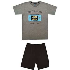 Lenny Sky EG.arcad.PSH Pijama Set voor jongens, donkergrijs/zwart