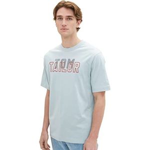 TOM TAILOR T-shirt Comfort Fit pour homme avec logo imprimé, 30463-Dusty Mint Blue, XL