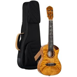 Ortega Guitars Elektro-akoestisch Concert Ukelele - Elite-serie - Inclusief hoes - Solid Quilted Maple (RUET-QMA)