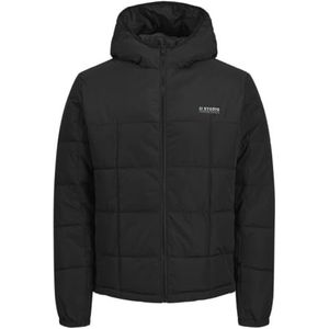 Jack & Jones JJBEN Gewatteerde herenjas met vierkante capuchon, zwart, maat M, zwart, M, zwart.