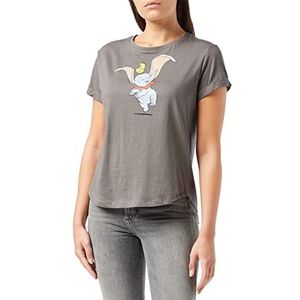 Disney Dumbo Happy T-shirt voor dames, grijs (antraciet), 38, Grijs (antraciet)