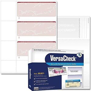 VersaCheck Security Personal Check Navullingen Formulier #3001 Persoonlijke Portemonnee – Bordeaux – Prestige – 250 vellen