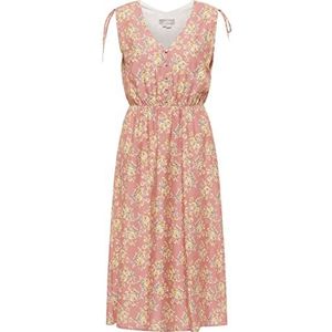 USHA Jurk met bloemenprint voor dames, roze/beige, maat L, roze/beige